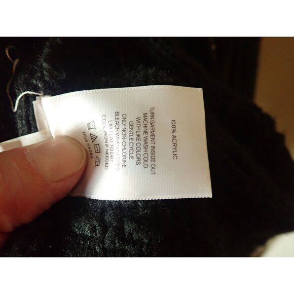 Express Women's XL Black Textured Cardigan Sweater Jacket Chain Fringe Trim - Picture 7 of 8